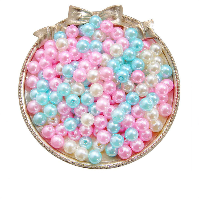 High-gloss ABS imitation pearl straight hole round beads diy handmade bracelet necklace bead material earrings jewelry loose beads with