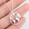 European and American simple stainless steel world map necklace pendant new couple necklace niche design jewelry accessories