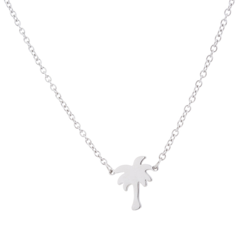 European and American coconut tree necklace stainless steel summer new style small fresh and simple coconut tree pendant clavicle chain wholesale