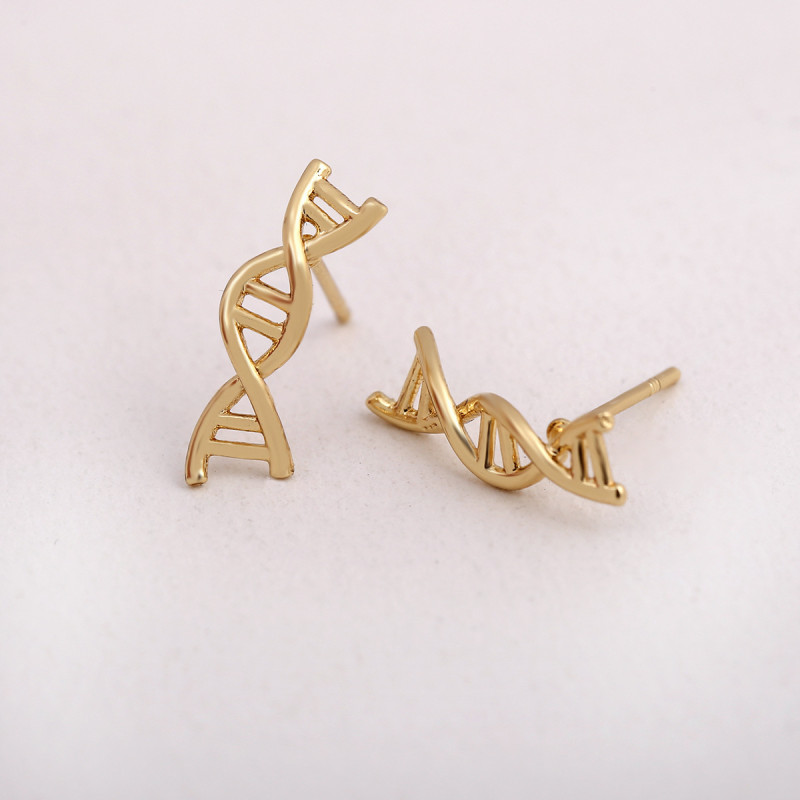 Cross-border e-commerce popular jewelry new fashion rotating irregular DNA earrings factory direct supply spot delivery