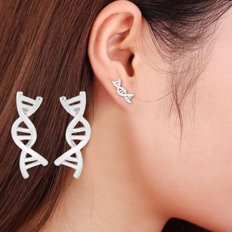 Cross-border e-commerce popular jewelry new fashion rotating irregular DNA earrings factory direct supply spot delivery