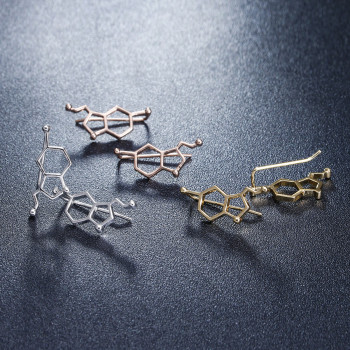 European and American cross-border e-commerce chemical molecule series serotonin molecule women's geometric simple earrings supply wholesale