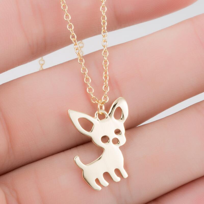 Amazon's new small animal pendant necklace, simple female niche design, stainless steel cute dog clavicle chain