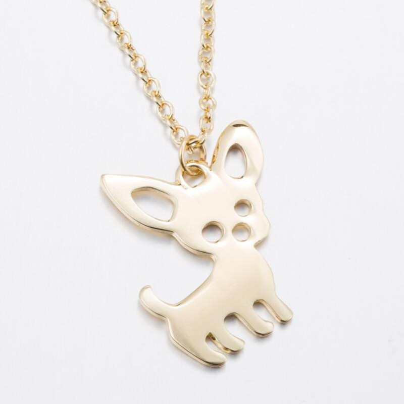 Amazon's new small animal pendant necklace, simple female niche design, stainless steel cute dog clavicle chain