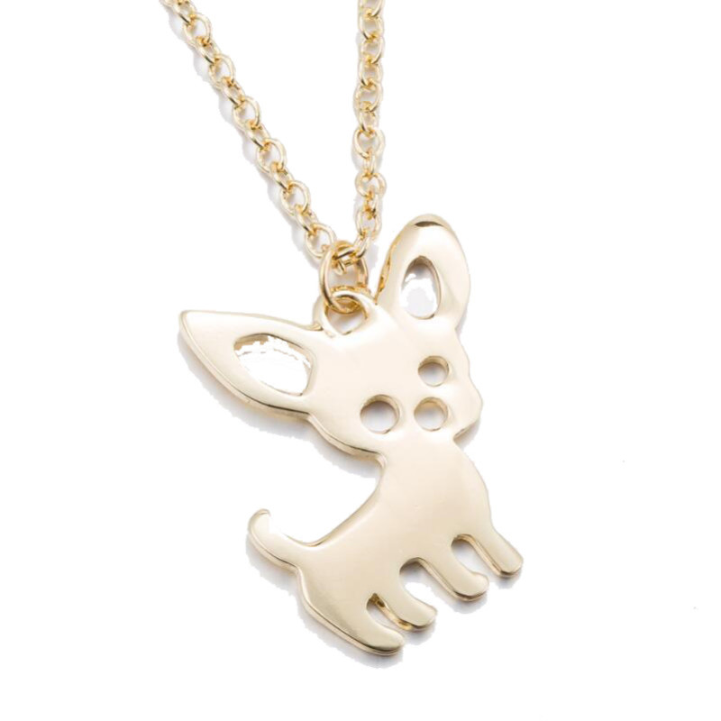 Amazon's new small animal pendant necklace, simple female niche design, stainless steel cute dog clavicle chain