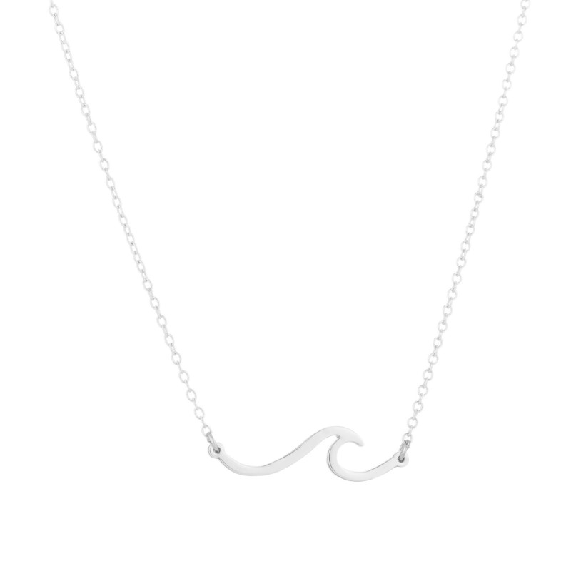 Golden European and American cross-border fashion stainless steel wave necklace women's pendant temperament wave spray necklace accessories