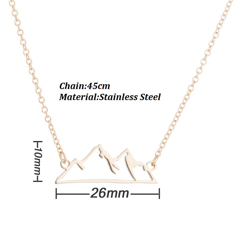 Sweet new fashionable mountain peak personality hollow snow mountain ins necklace simple cross-border foreign trade jewelry wholesale