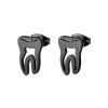 Japanese and Korean version of cute hollow tooth-shaped earrings, simple and personalized stainless steel hollow earrings, earrings, small earrings foreign trade