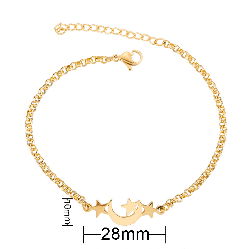 European and American star and moon bracelet ins niche hand accessories cross-border new product bracelet women's fashion star and moon bracelet in stock
