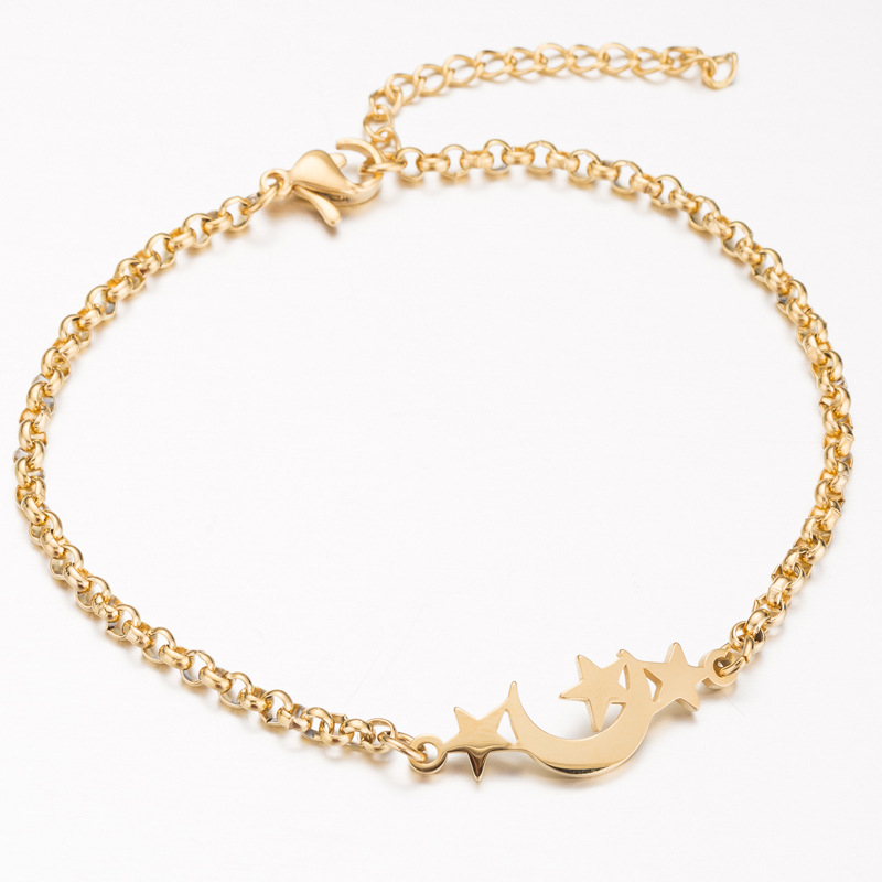 European and American star and moon bracelet ins niche hand accessories cross-border new product bracelet women's fashion star and moon bracelet in stock