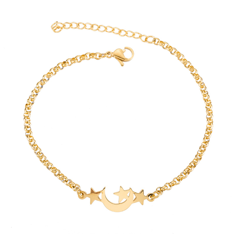 European and American star and moon bracelet ins niche hand accessories cross-border new product bracelet women's fashion star and moon bracelet in stock