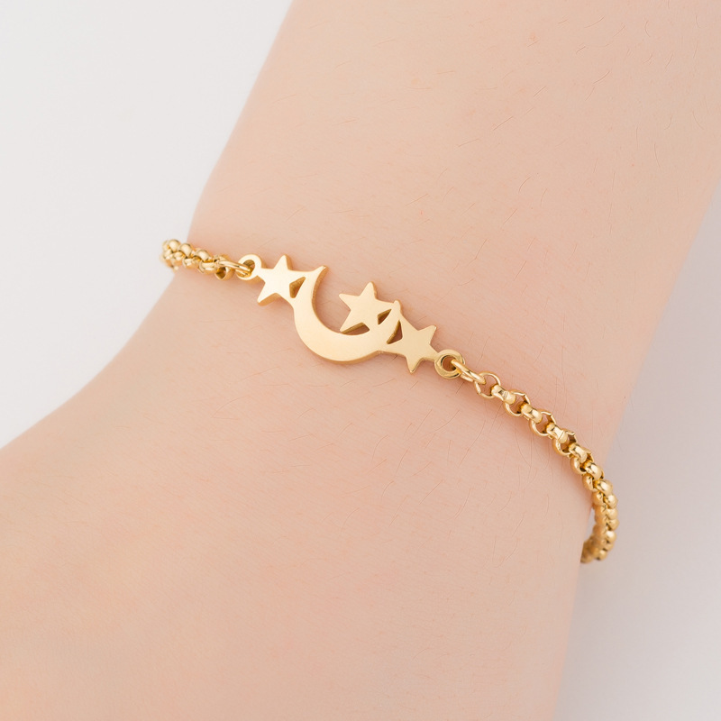 European and American star and moon bracelet ins niche hand accessories cross-border new product bracelet women's fashion star and moon bracelet in stock