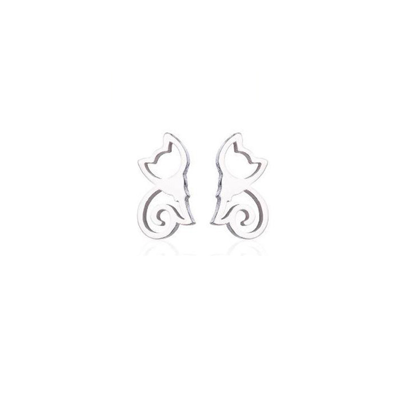 European and American cute pet kitten earrings, cross-border fashion small animal earrings, feminine niche earrings wholesale