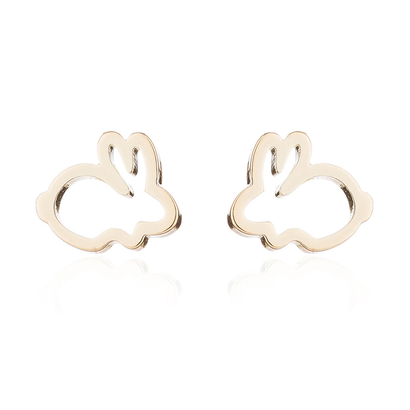 New style earrings for women sweet and cute simple hollow earrings little rabbit mini Korean fashion small earrings jewelry