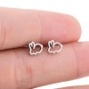New style earrings for women sweet and cute simple hollow earrings little rabbit mini Korean fashion small earrings jewelry