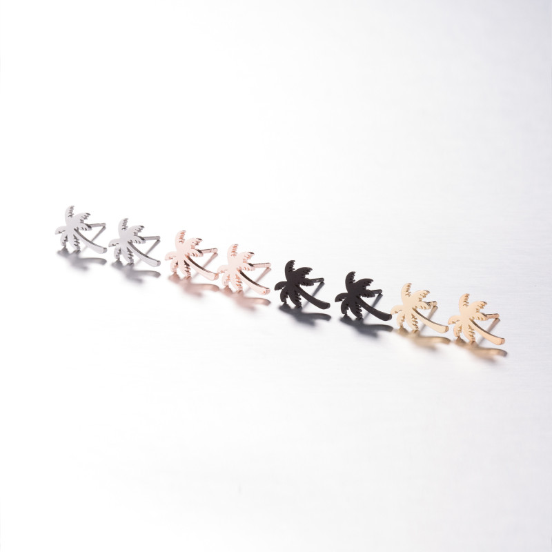 European and American Bohemian style coconut tree women's earrings summer new fashion personality small fresh forest earrings