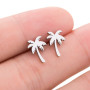 European and American Bohemian style coconut tree women's earrings summer new fashion personality small fresh forest earrings