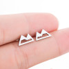 Fashionable new earrings, feminine, Korean personality, simple triangle snow mountain jewelry, personalized earrings wholesale