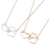 New product dog paw footprint peach heart necklace ins women's hollow love-shaped clavicle chain European and American popular manufacturers now wholesale