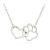 New product dog paw footprint peach heart necklace ins women's hollow love-shaped clavicle chain European and American popular manufacturers now wholesale