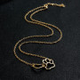 New product dog paw footprint peach heart necklace ins women's hollow love-shaped clavicle chain European and American popular manufacturers now wholesale