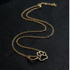 New product dog paw footprint peach heart necklace ins women's hollow love-shaped clavicle chain European and American popular manufacturers now wholesale