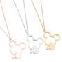 European and American stainless steel Mickey head necklace hollow fashion Mickey Mouse animal clavicle chain women's foreign trade jewelry wholesale