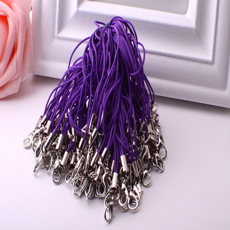 Factory direct sales black line lobster clasp mobile phone rope Yiwu mobile phone pendant lanyard lobster hook lanyard can be bought in mixed colors