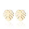 Palm leaf jewelry, fashionable and personalized small earrings for women, ins style maple leaf earrings, Korean jewelry manufacturers wholesale