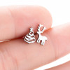 European and American trinkets, fashionable elk Christmas tree, asymmetric earrings, Christmas and New Year gifts, wholesale in stock