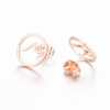 Summer new fashion stainless steel geometric round hollow earrings European and American style simple jewelry earrings wholesale