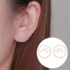 Summer new fashion stainless steel geometric round hollow earrings European and American style simple jewelry earrings wholesale