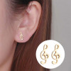 Fashion note earrings stainless steel bestie music symbol earrings ins European and American popular trinkets wholesale