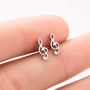 Fashion note earrings stainless steel bestie music symbol earrings ins European and American popular trinkets wholesale