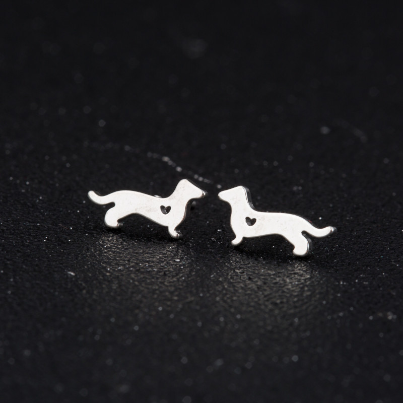 Hollow Heart Women's Simple Cute Animal Jewelry Cordyceps Earrings Cross-border E-commerce Model Supply Wholesale