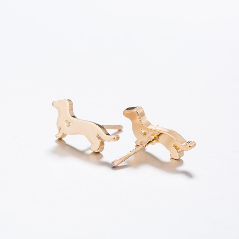 Hollow Heart Women's Simple Cute Animal Jewelry Cordyceps Earrings Cross-border E-commerce Model Supply Wholesale