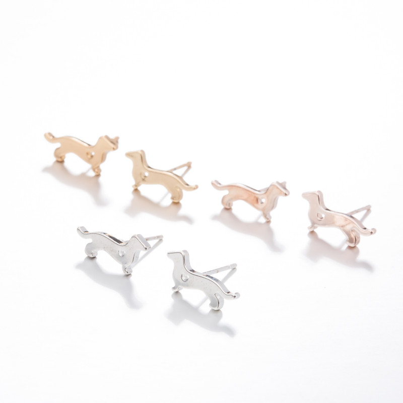 Hollow Heart Women's Simple Cute Animal Jewelry Cordyceps Earrings Cross-border E-commerce Model Supply Wholesale