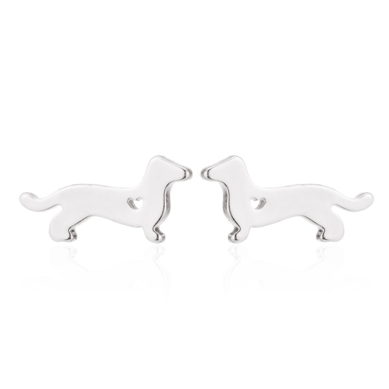 Hollow Heart Women's Simple Cute Animal Jewelry Cordyceps Earrings Cross-border E-commerce Model Supply Wholesale