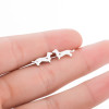 Hollow Heart Women's Simple Cute Animal Jewelry Cordyceps Earrings Cross-border E-commerce Model Supply Wholesale