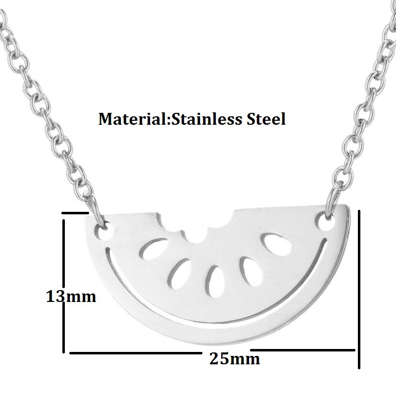 European and American Fashion Necklace Stainless Steel Cut Watermelon Pendant Women's New Fruit Clavicle Chain Manufacturer Spot Wholesale