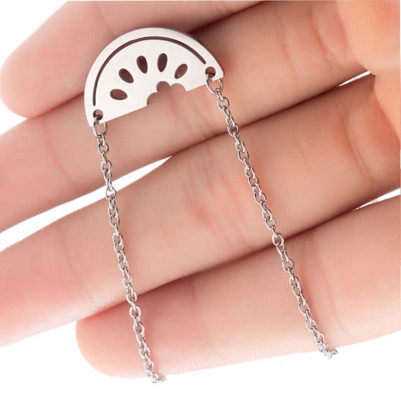 European and American Fashion Necklace Stainless Steel Cut Watermelon Pendant Women's New Fruit Clavicle Chain Manufacturer Spot Wholesale