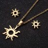 European and American cross-border solar system three-piece set for women, simple, fresh, hollow sun clavicle chain earrings, spot wholesale
