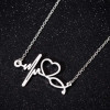 European and American ladies simple stainless steel doctor medical stethoscope electrocardiogram necklace fashion love heartbeat clavicle chain