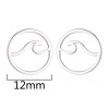 European and American cross-border fashion simple wave wave earrings summer small fresh stainless steel hollow geometric round earrings