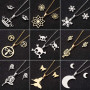Summer cross-border new crown snowflake cactus skull moon flower butterfly dragonfly geometric earrings necklace