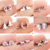 European and American women and children cute rabbit cat earrings animal cartoon pineapple Christmas tree earrings party New Year gift