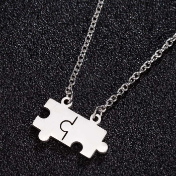 European and American summer new jewelry fashion simple puzzle necklace couple style clavicle chain manufacturer ready stock wholesale