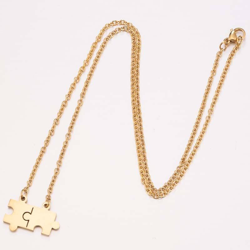 European and American summer new jewelry fashion simple puzzle necklace couple style clavicle chain manufacturer ready stock wholesale