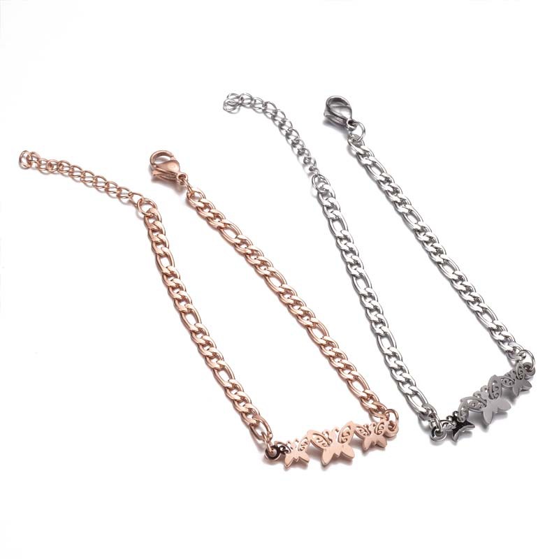 Jewelry Women's Stainless Steel Butterfly Christmas Bracelet Women's Snowflake Elephant Love Couple Bracelet Moon Star Bracelet