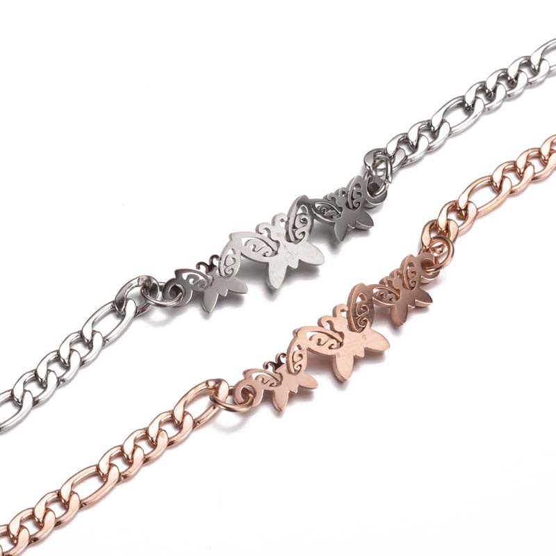 Jewelry Women's Stainless Steel Butterfly Christmas Bracelet Women's Snowflake Elephant Love Couple Bracelet Moon Star Bracelet